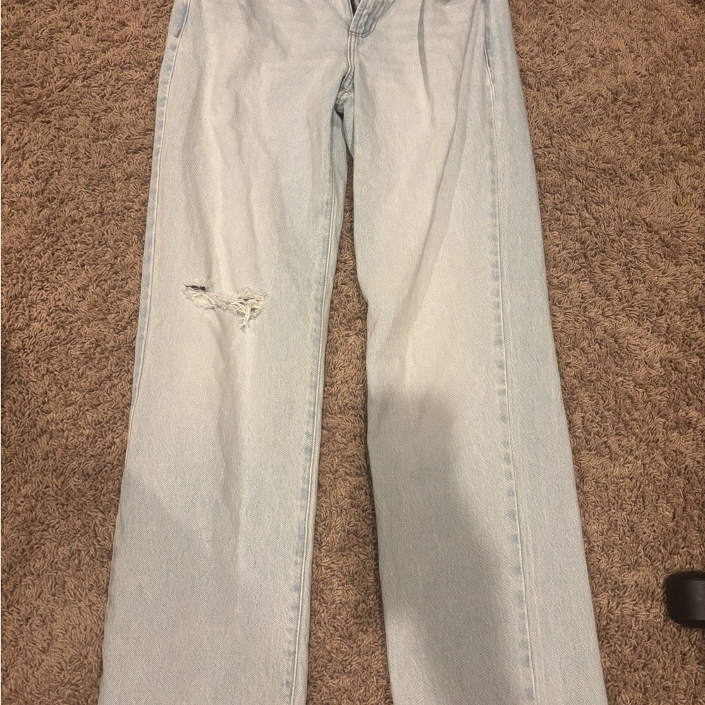 Garage Light Blue Straight Leg Jeans